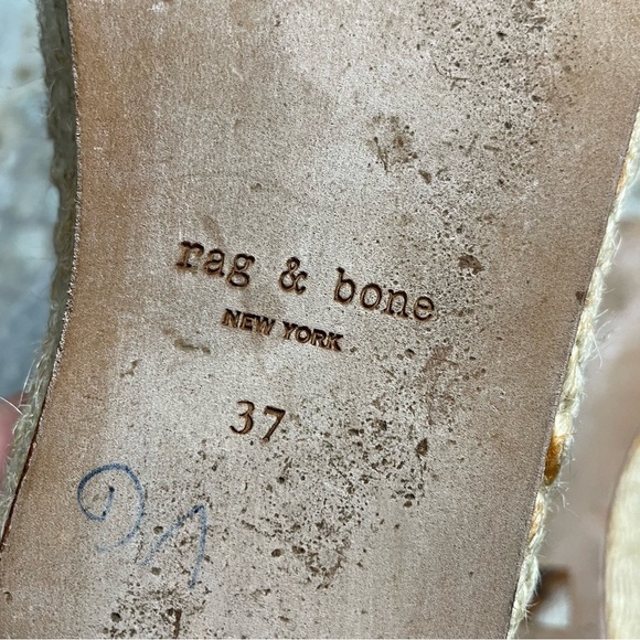 RAG & BONE Orange Pink Leather Slip On Espadrilles Flats - Picture 11 of 12